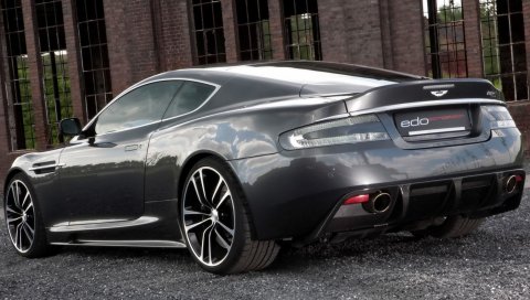 Aston martin, dbs, 2010, черный, вид сбоку, стиль, здание