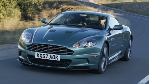 Aston martin, dbs, 2008, зеленый, вид спереди, автомобили, скорость