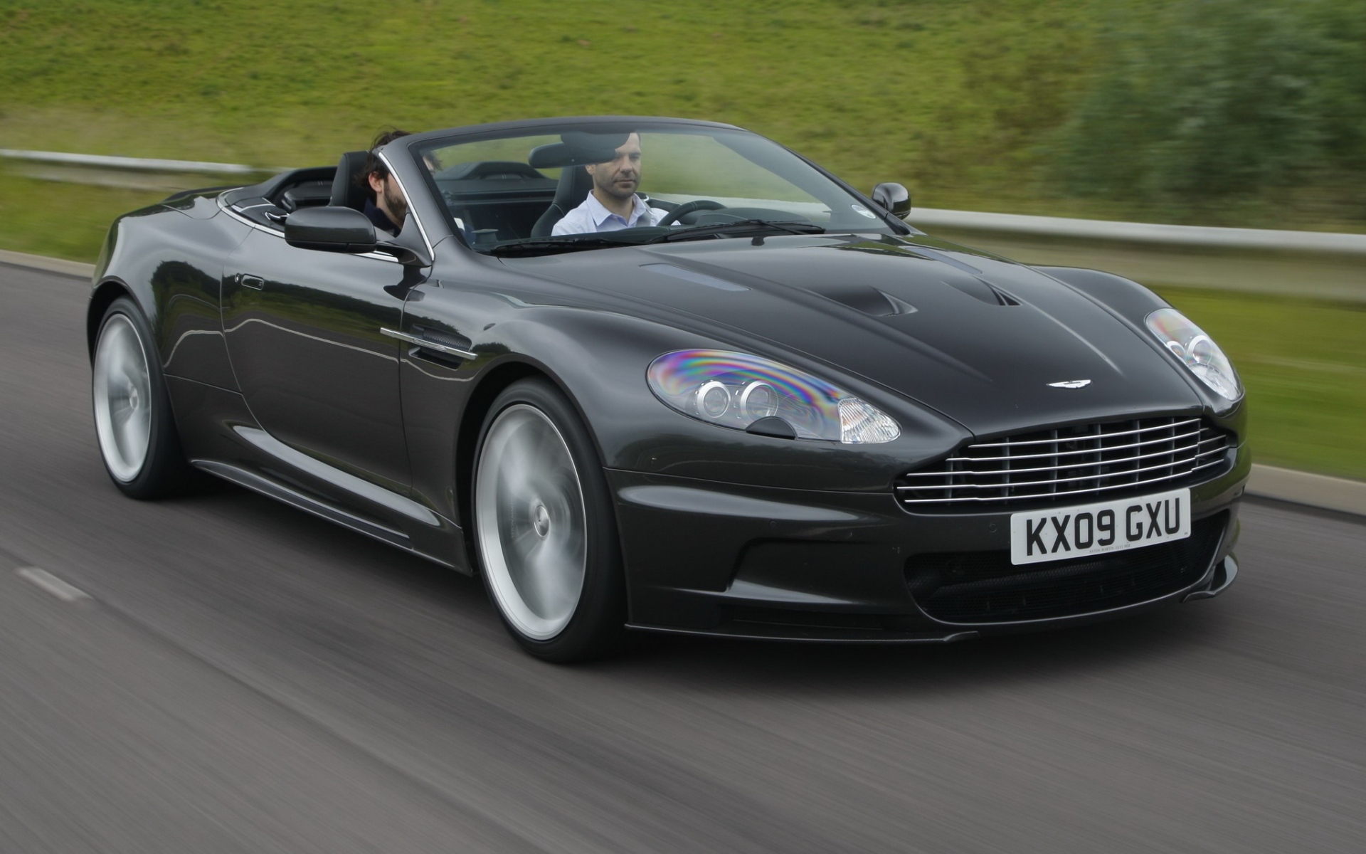Картинки Aston martin, dbs, 2009, черный, вид спереди, автомобили, скорость фото и обои на рабочий стол