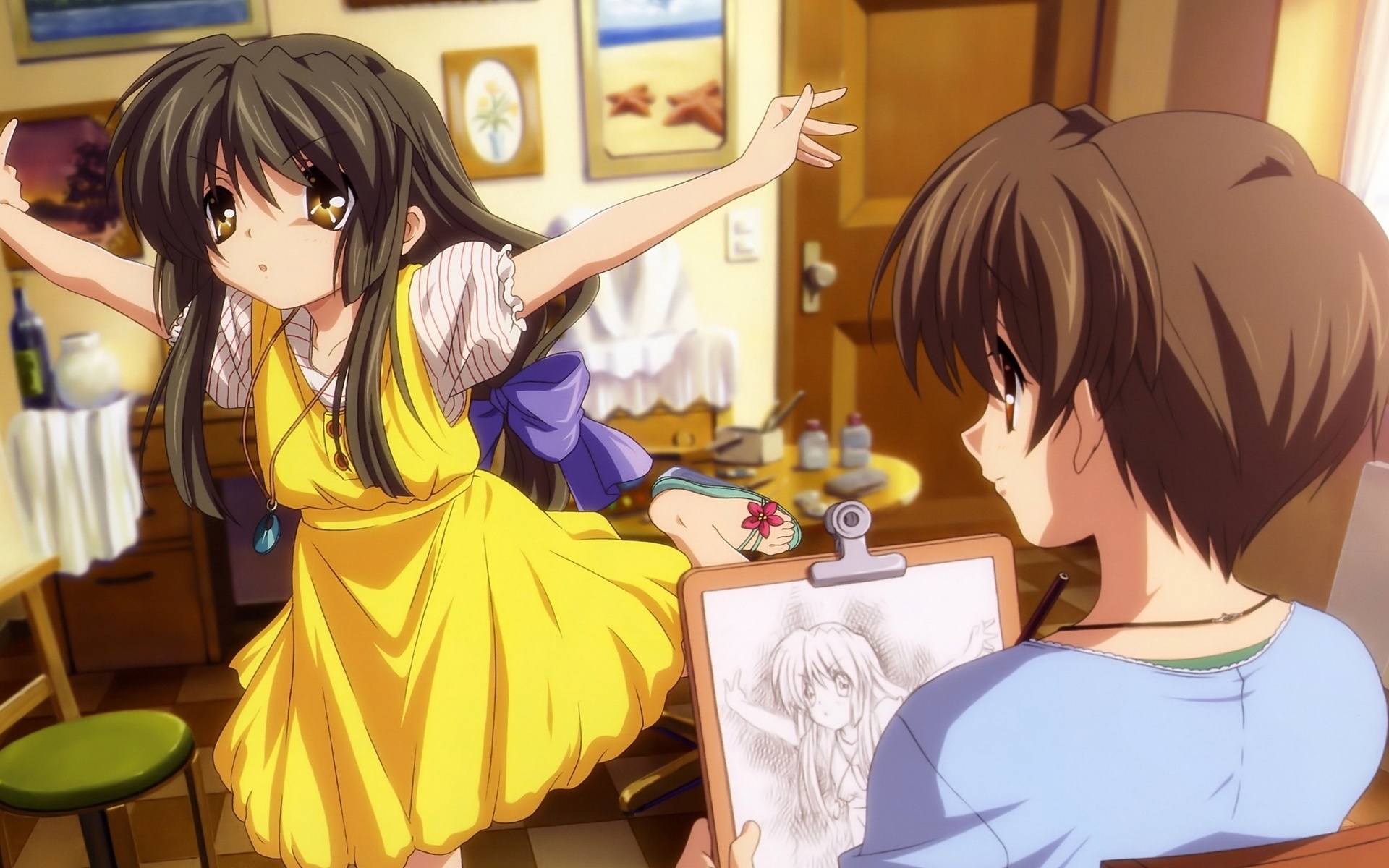 Картинки Clannad, episode, girl, story, picture, boy фото и обои на рабочий стол