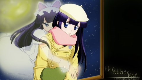 Tuukuyomi moon phase, hazuki, девушка, брюнетка, берет, шарф