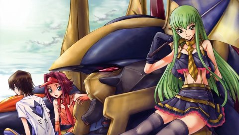 Код geass, девушка, милый, робот, улыбка