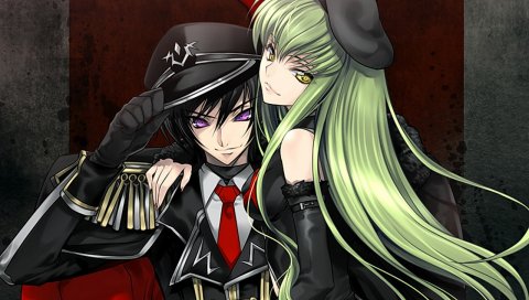 Код geass, мальчик, девушка, улыбка, костюмы
