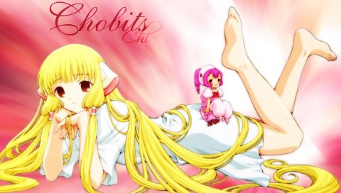 Chobits, девушка, блондинка, поза, ноги
