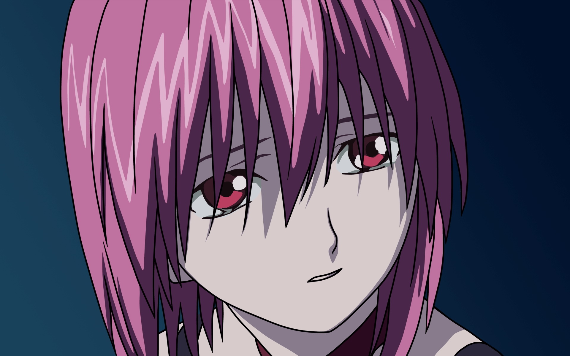 Картинки Elfen lied, девушка, взгляд, грусть, фон фото и обои на рабочий стол