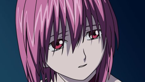 Elfen lied, девушка, взгляд, грусть, фон