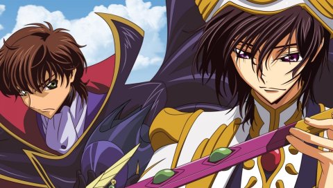 Код geass, ребята, брюнетки, меч, взгляд, эпизод