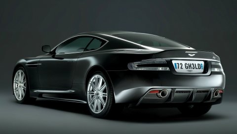 Aston martin, dbs, 2008, черный, вид сзади, стиль