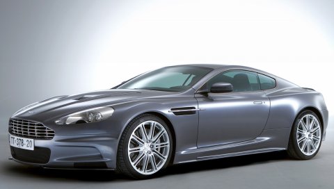 Aston martin, dbs, 2006, серый, вид сбоку, авто