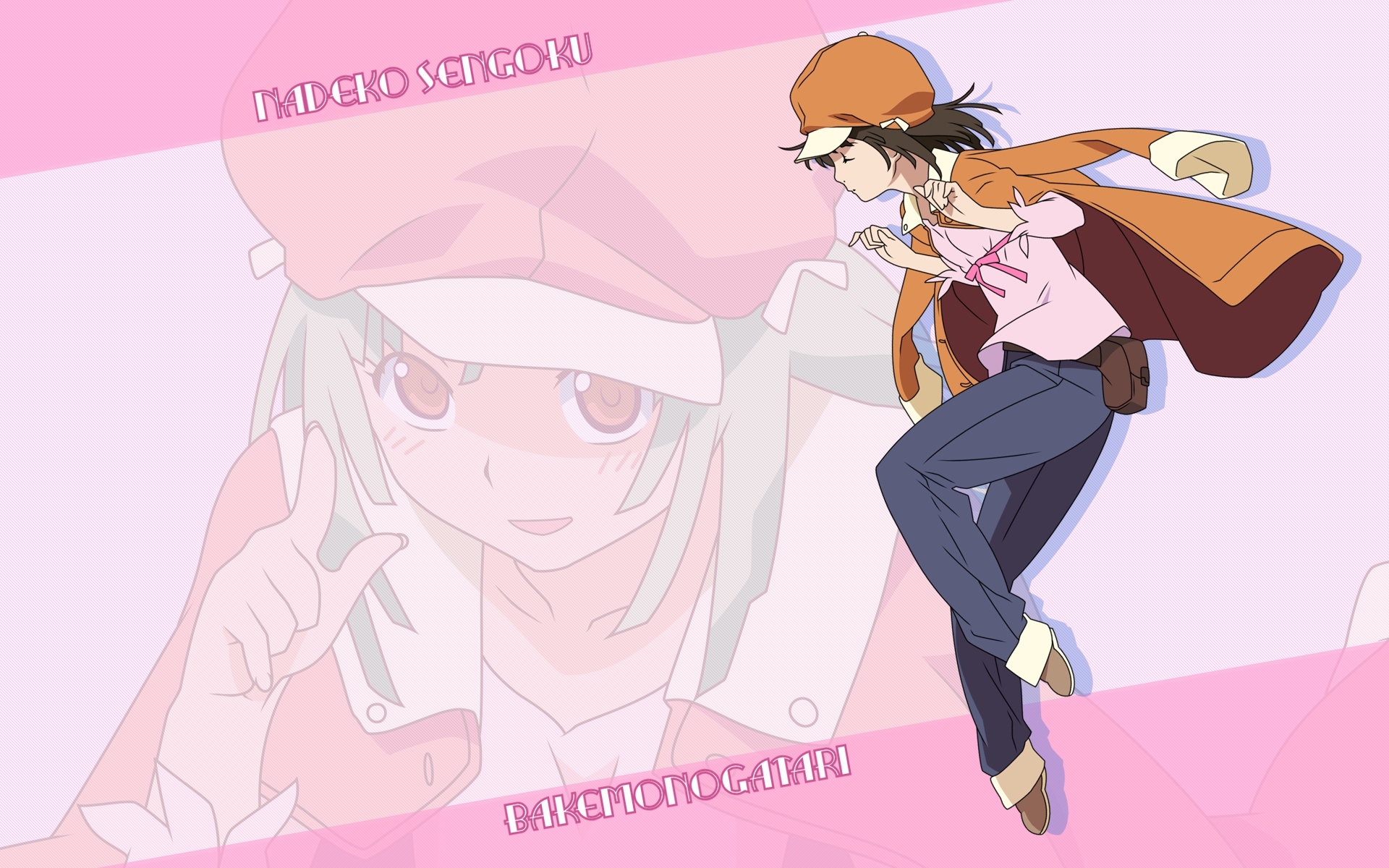Картинки Bakemonogatari, девушка, прыжок, движение, осанка фото и обои на рабочий стол