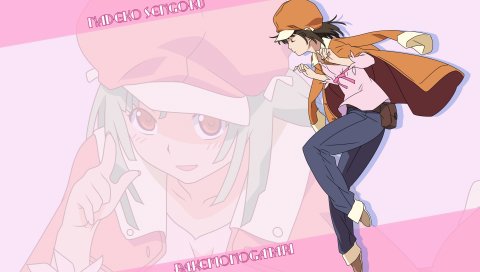 Bakemonogatari, девушка, прыжок, движение, осанка