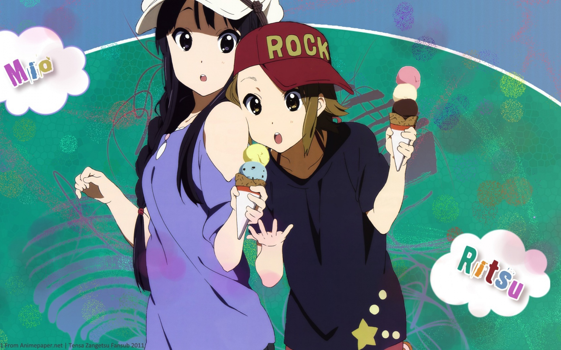 Картинки K-on, девушка, шляпа, мороженое, возмущение фото и обои на рабочий стол