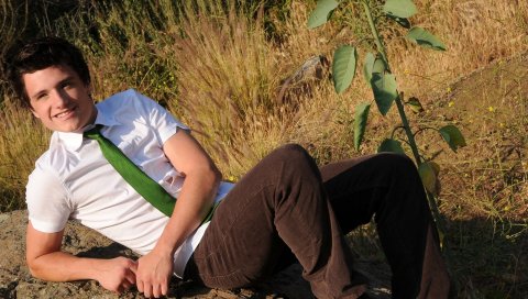 Josh hutcherson, рубашка, галстук, фотосессия, знаменитость