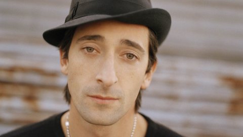 Adrien brody, коричневые волосы, шляпа, взгляд, печаль