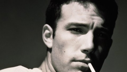 Ben affleck, лицо, сигареты, духи, черный белый
