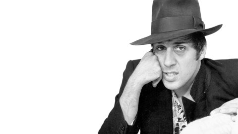Adriano celentano, черный белый, шляпа, знаменитость