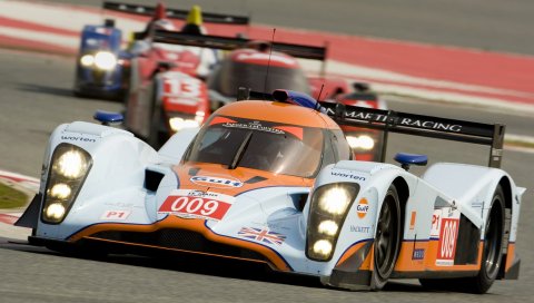 Aston martin, lmp1, 2009, белый, вид спереди, авто, гонка