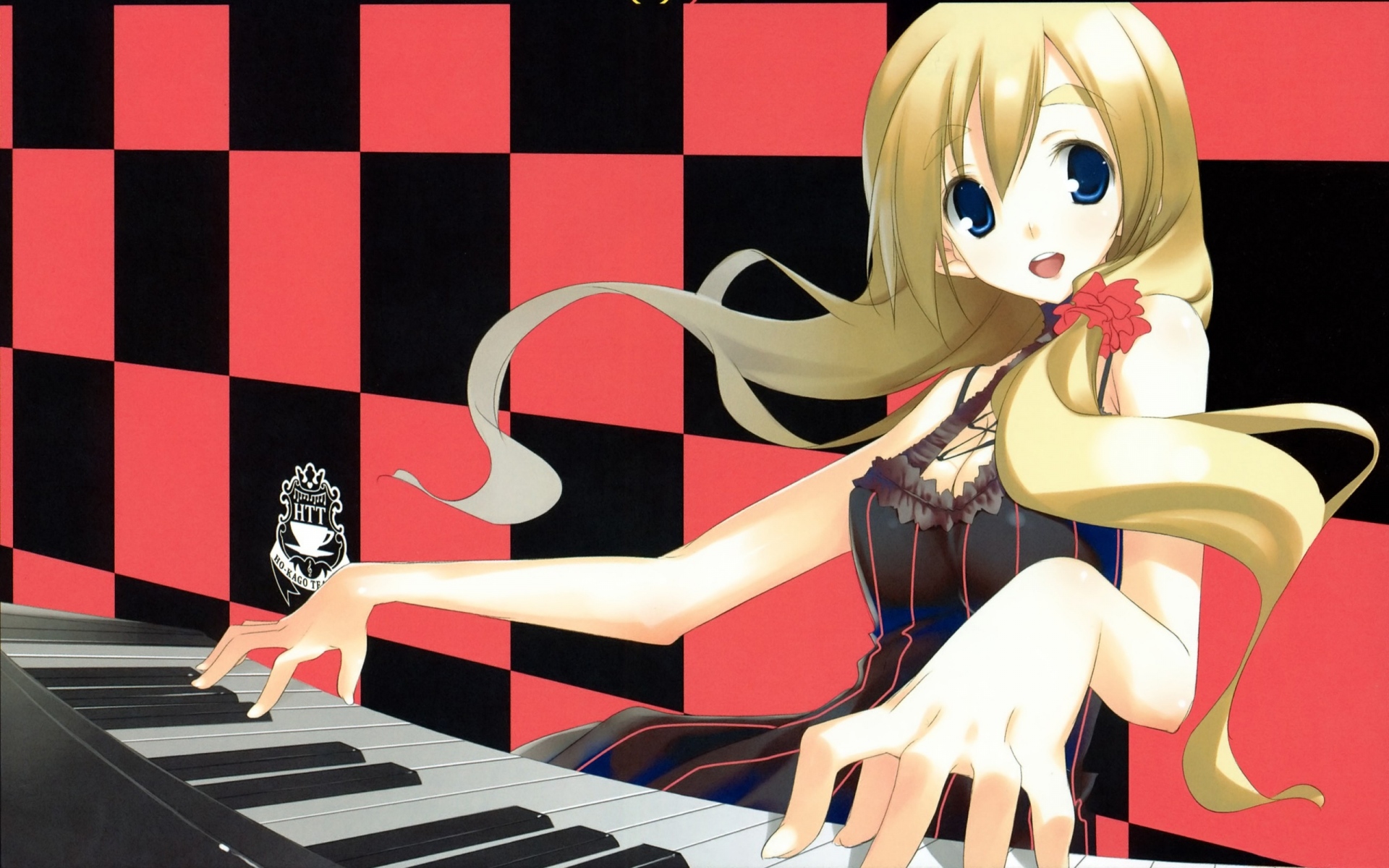 Картинки K-on, девушка, блондинка, пианино, роза, сладкий фото и обои на рабочий стол