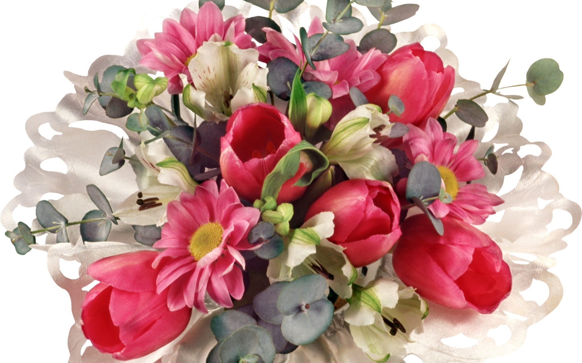 Картинки Тюльпаны, лилии, цветы, букет, украшение фото и обои на рабочий стол