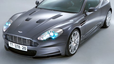 Aston martin, dbs, 2006, серый, вид спереди, авто