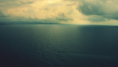 Небо, высота, водное пространство, море, облака