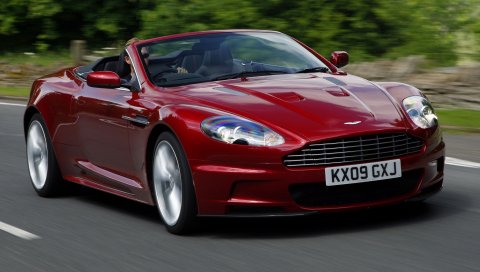 Aston martin, dbs, 2009, красный, вид спереди, автомобили, скорость, асфальт