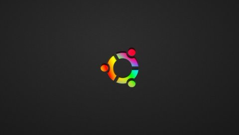 Ubuntu, черный, радуга, символ