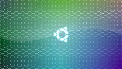 Ubuntu, зеленый, белый, сетка