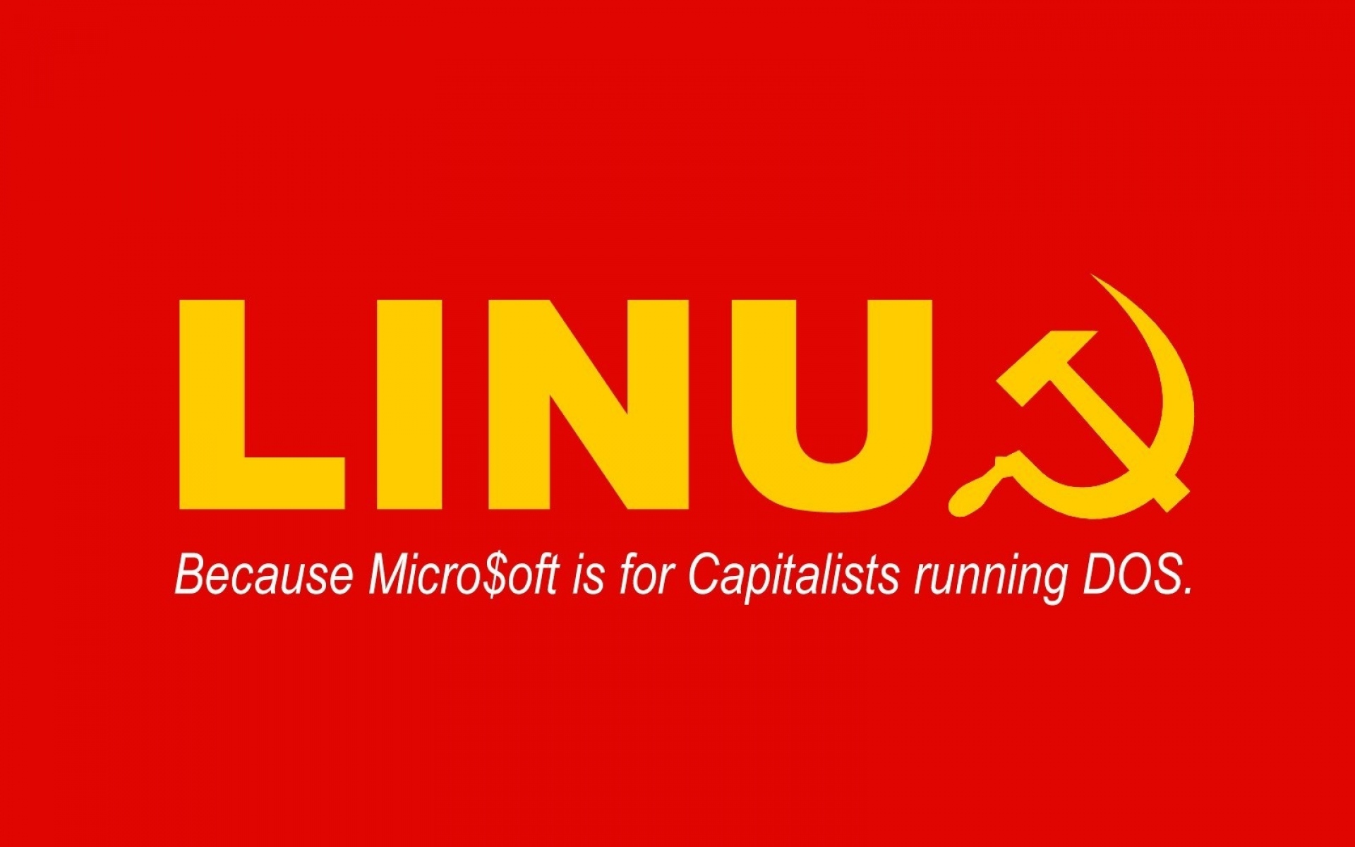 Картинки Linux, красный, желтый, серп, молот фото и обои на рабочий стол