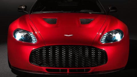 Aston martin, v12, zagato, 2012, красный, вид спереди, авто