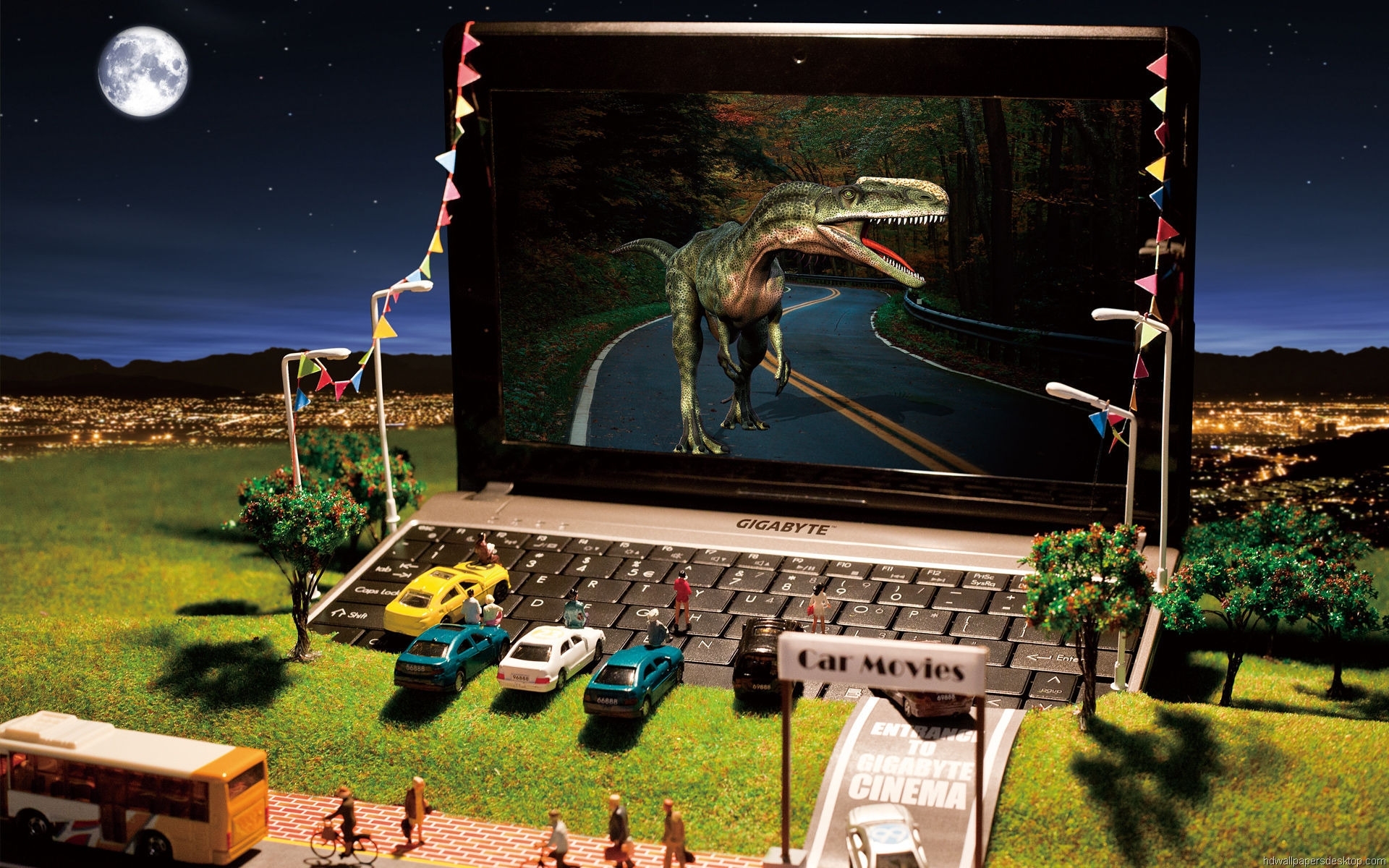 Картинки Динозавр, ноутбук, фильмы, автомобили, автобус фото и обои на рабочий стол
