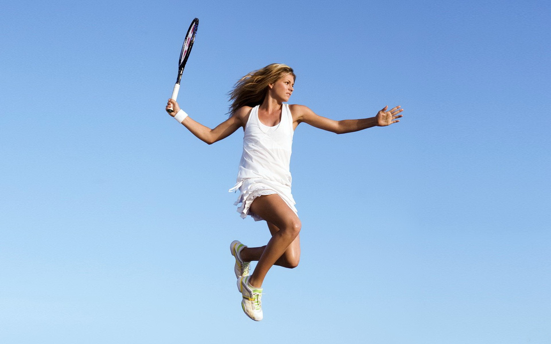 Картинки Maria kirilenko, теннис, ракетка, прыжок, рука фото и обои на рабочий стол