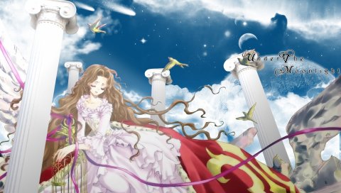 Код geass, девушка, брюнетка, платье, клетка, ветер