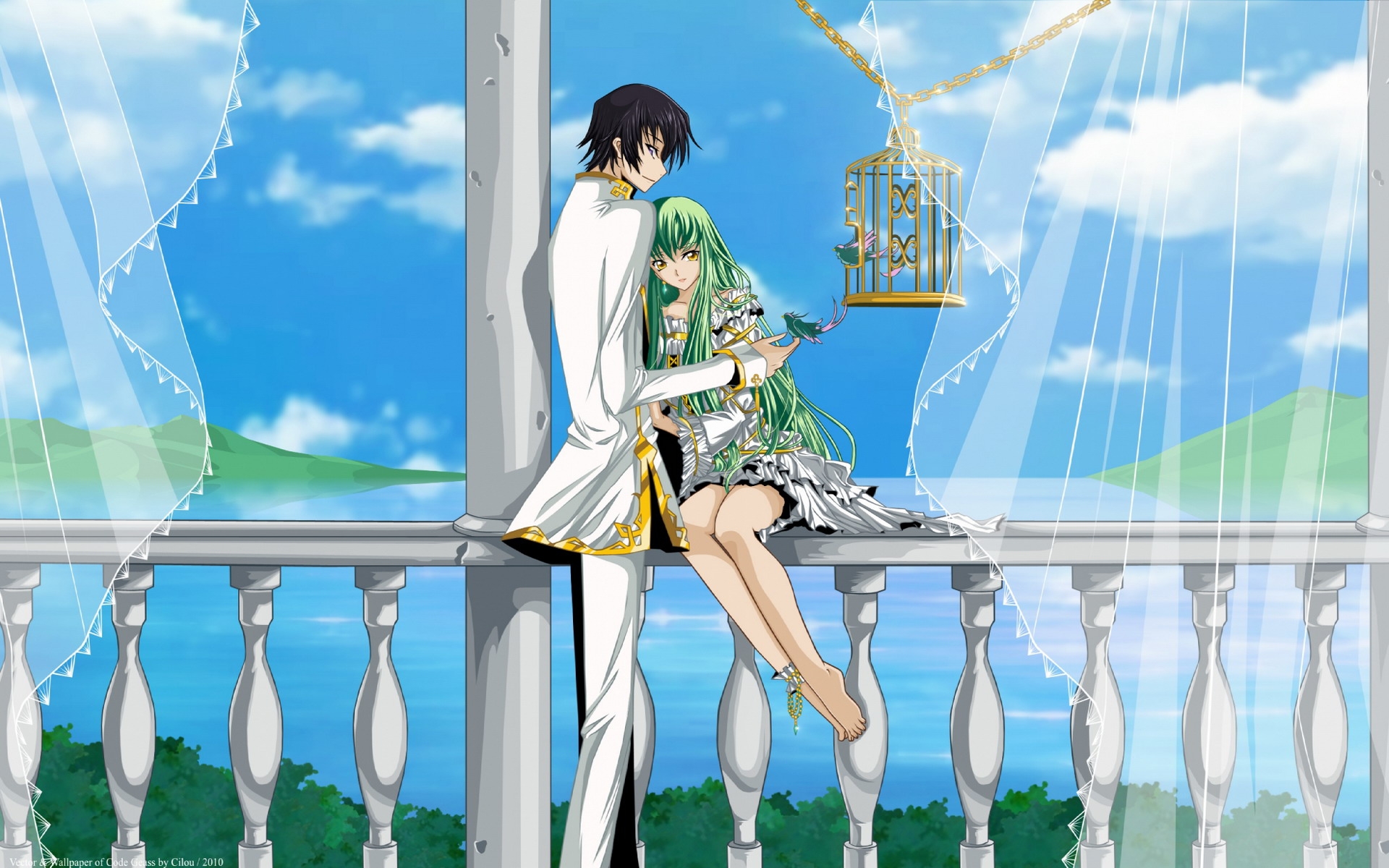 Картинки Код geass, мальчик, девушка, нежность, клетка фото и обои на рабочий стол