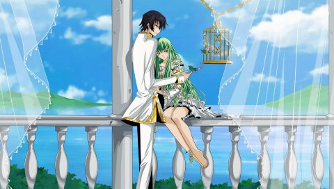 Код geass, мальчик, девушка, нежность, клетка
