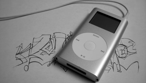 Ipod, серебро, надписи, сбор урожая, граффити