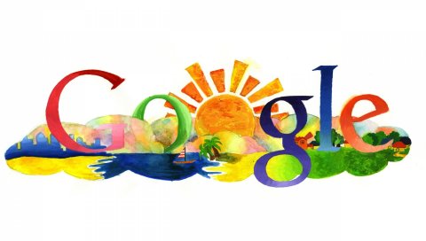 Google, поиск, логотип, лето, рисунок