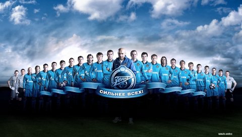 Зенит, команда, футбол, небо, облака, футбольный клуб