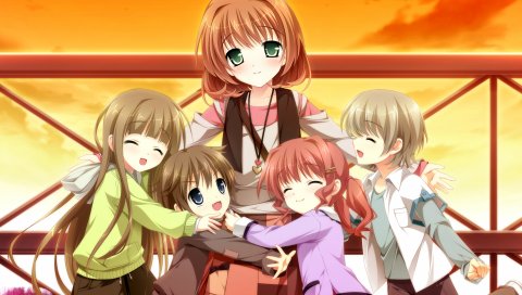 Otome ga tsumugu koi no canvas team, девушка, дети, нежность, hug