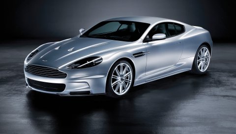Aston martin, dbs, 2008, серебристый металлик, вид сбоку, стиль, отражение