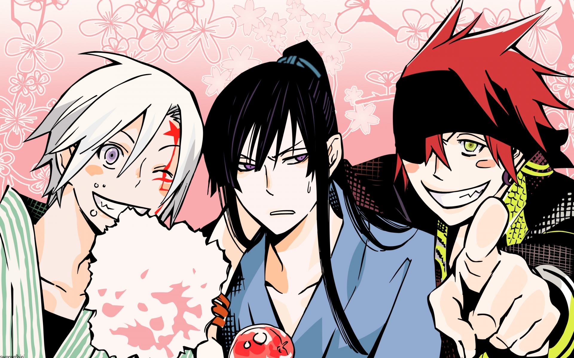Картинки Dgray-man, аниме, улыбка, глаза, фон фото и обои на рабочий стол