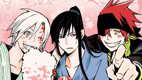 Dgray-man, аниме, улыбка, глаза, фон