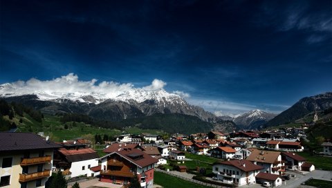 Швейцария, дома, горы, отдых, лес