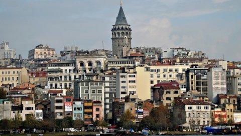 Исланбул, город, горизонт, здания, небо, вид