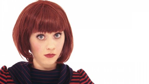 Zooey deschanel, рыжеволосый, эмоции, мимика, знаменитость