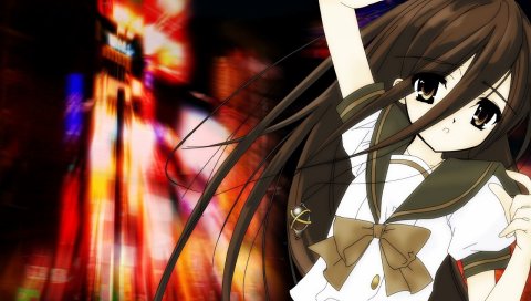 Shakugan no shana роман, девушка, брюнетка, молодой, грустный