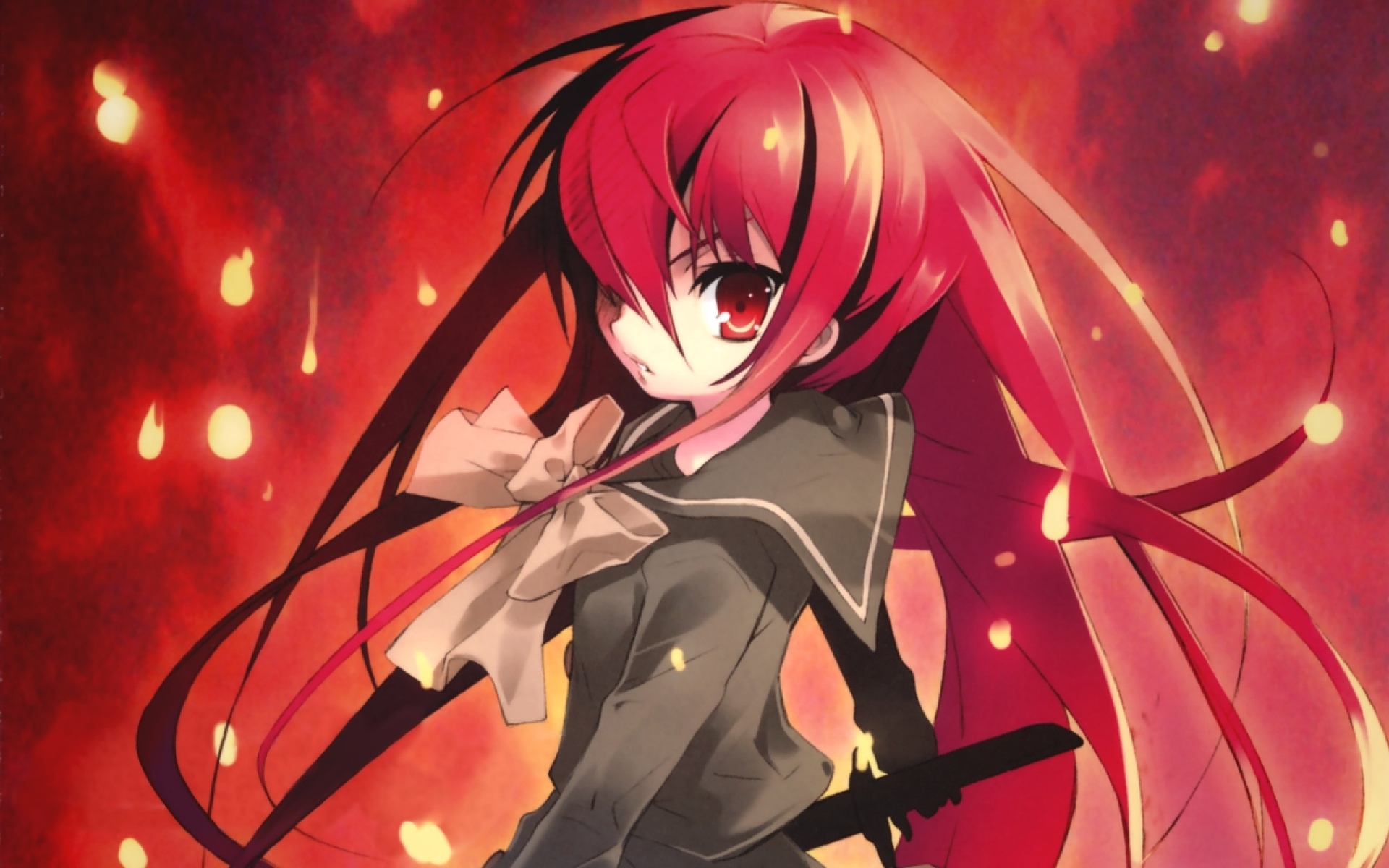 Картинки Shakugan no shana, девушка, меч, зрение, космос фото и обои на рабочий стол