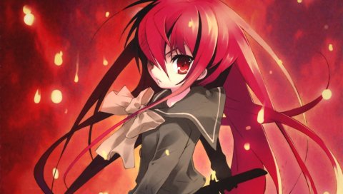 Shakugan no shana, девушка, меч, зрение, космос