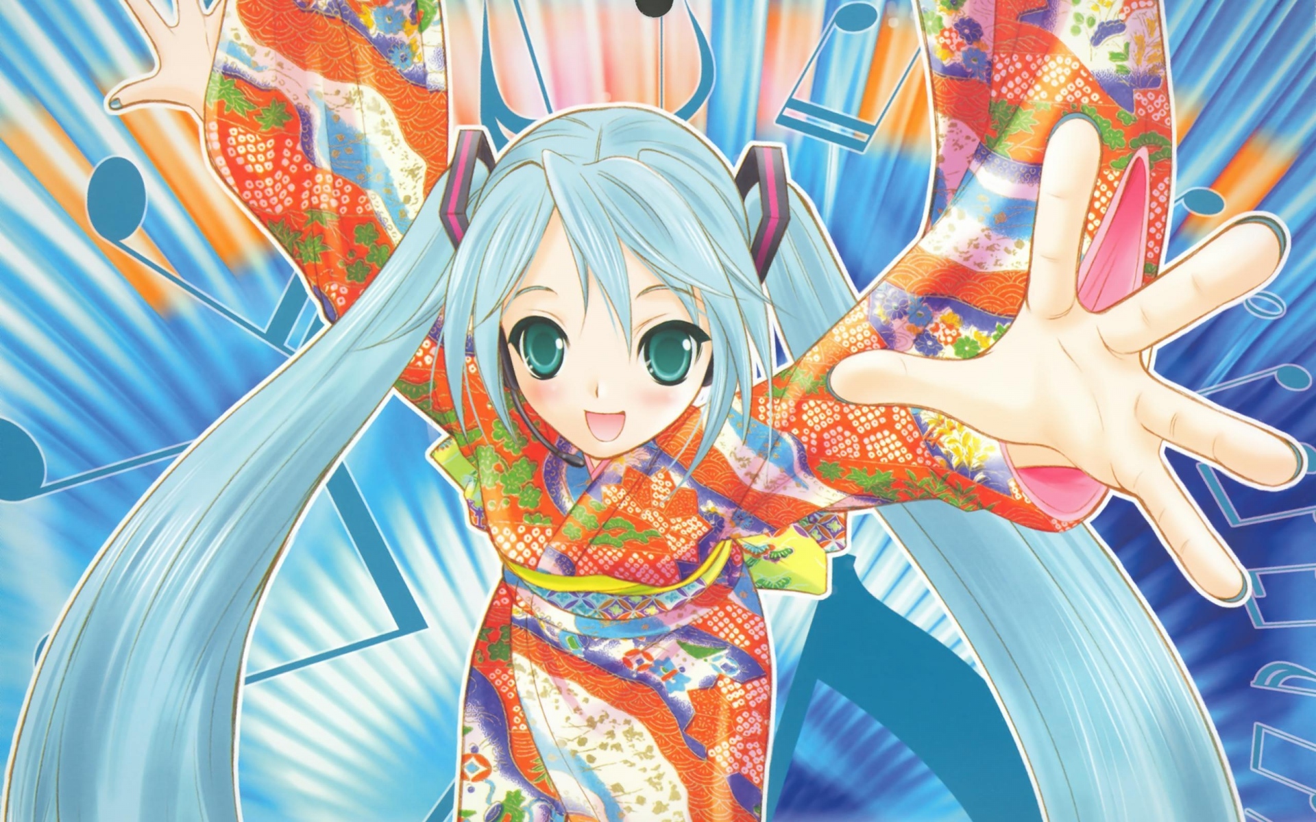 Картинки Hatsune miku, эмоции, девушка, руки, улыбка фото и обои на рабочий стол
