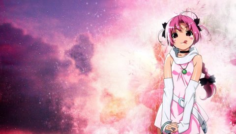 Komugi chan nurse witch komugi, девушка, милый, поза, язык, космос